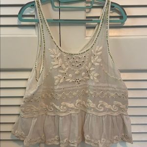 Free people mesh flower tank top
